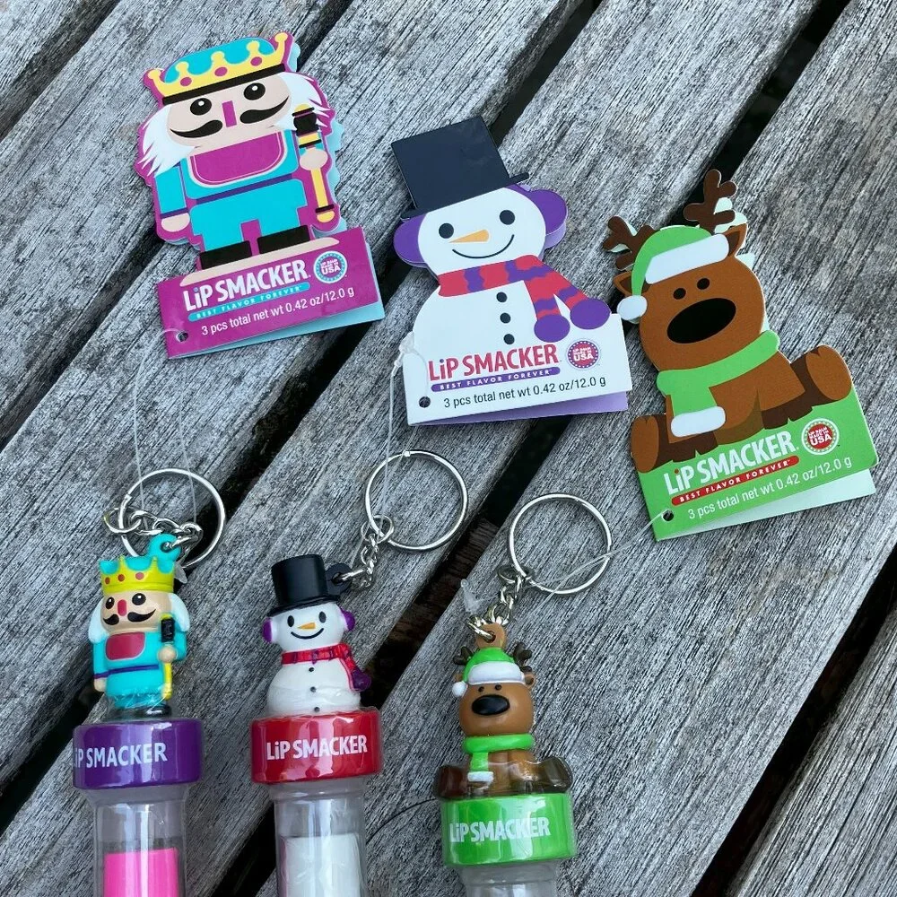 🆕 Lot of Three 3-Pack Holiday Themed Lip Smackers